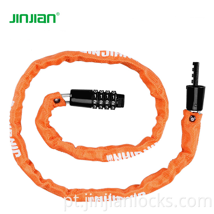 Jinjian Carbon Steel 4mm x1000mm Chain Lock Lock Lock Cadel Chain Lock Bicycle Manga Diy para crianças Bike